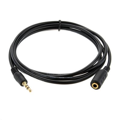 Удлинитель Audio DC3.5 папа-мама 5.0м, GOLD Stereo Jack, (круглый) Black cable, Пакет Q240 YT-AUXCCA(M)/(F)-5.0-B фото