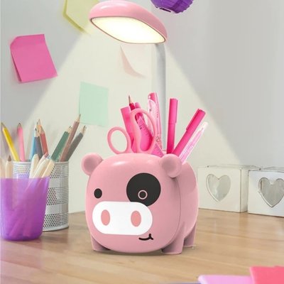 Лампа с органайзером для ручек и подставкой телефона Quite Light Piggy аккумуляторная Art-PIGG77 фото