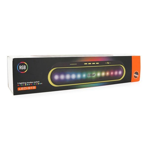 Колонка Kisonli LED-915 Bluetooth 5.0, 2х5W, 1200mAh, USB/TF/BT/FM/AUX, DC: 5V/1A, Orange, BOX, Q30 LED-915 фото