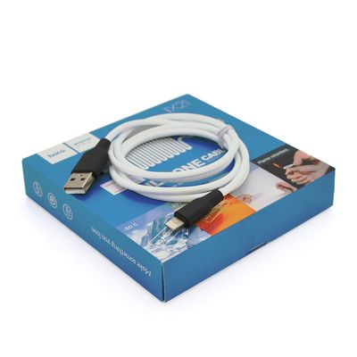Кабель Hoco X21 Silicone, Lightning-USB, 2.4A, White, довжина 1,2 м, BOX X21 Plus Silicone/LW фото