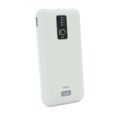 Powerbank TX-108 10000mAh, кабеля USB: Micro, Lighting, Type-C, White/Black, (270g), Blister TX-108 фото