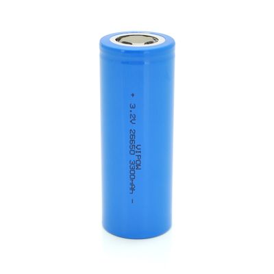 Литий-железо-фосфатный акумулятор 26650 Lifepo4 Vipow IFR26650 FlatTop, 3300mAh, 3.2V, Blue Q50/500 IFR26650-3300mAhFT фото