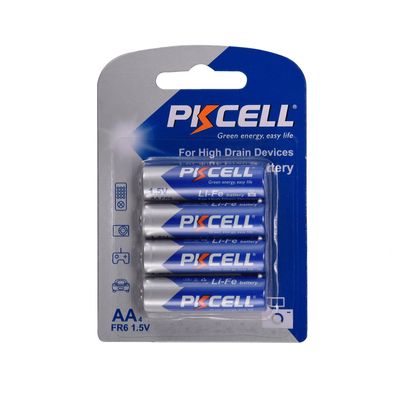 Батарейка литиевая PKCELL LiFe 1.5V AA/FR6, 4 шт в блистере (упак.48 штук) цена за блист.Q12 PC/FR6-4B фото
