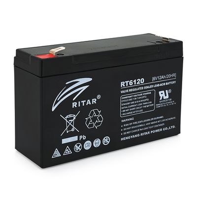 Аккумуляторная батарея AGM RITAR RT6120A, Black Case, 6V 12Ah ( 150 х 50 х 93 (99) ) Q10 RT6120A фото