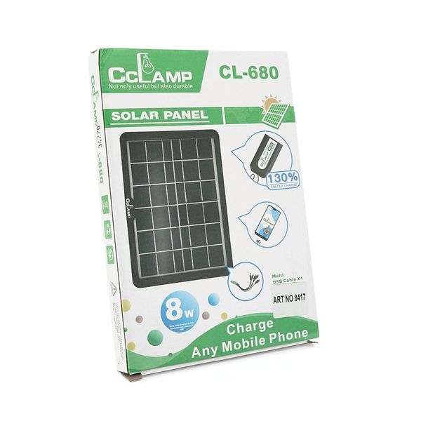 Сонячна панель із USB виходом CCLamp CL-680 8W, Box CL-680 фото