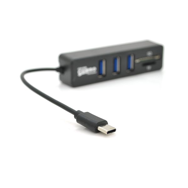 Хаб Type-C P3101, 3 порти USB 2.0 + SD/TF, 10 см, Black, Blister YT-HTCP3101/4 фото