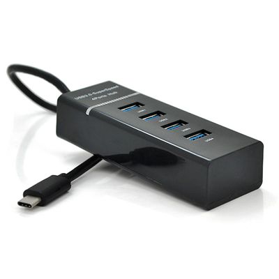 Хаб Type-C, 4 порти USB 3.0, 20 см, Black, Blister YT-TC3H4-B фото