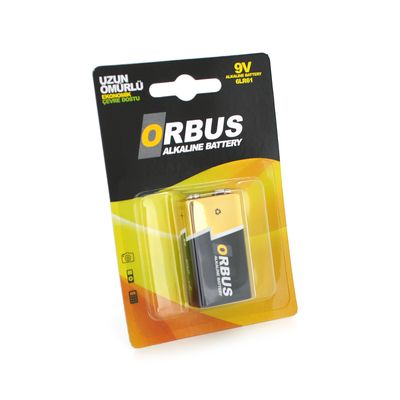 Батарейка щелочная Orbus 9V/6LR61, крона, 1 штука в блистере цена за блистер ORB/9V/6LR61 фото