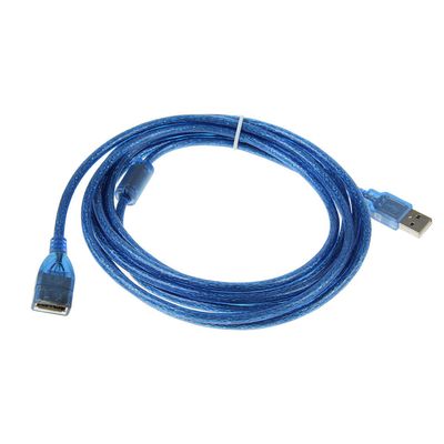 Удлинитель USB 2.0 AM/AF, 1.5m, 1 феррит, прозрачный синий Q250 YT-AM/AF-1.5TBL фото