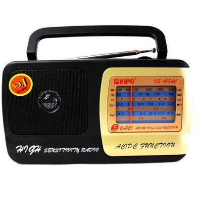 Радіоприймач KIPO KB-408, FM радіо, AUX, корпус пластмас, Black, BOX MSP-KB-408 фото