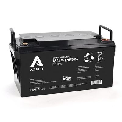 Аккумулятор AZBIST Super AGM ASAGM-12650M6, Black Case, 12V 65.0Ah ( 348 х 168 х 178 ) Q1/48 ASAGM-12650M6 фото