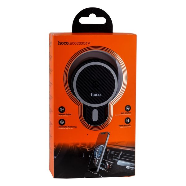 Автотримач Hoco CA85 Magnetic Wireless 15W М'ята упаковка Колір Чорний 33513_3209365 фото