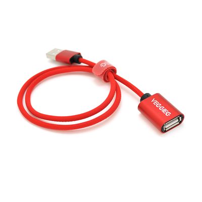 Удлинитель VEGGIEG UF2-0.5, USB 2.0 AM/AF, 0,5m, Red, Пакет YT-AM/AF-UF2-0.5 фото