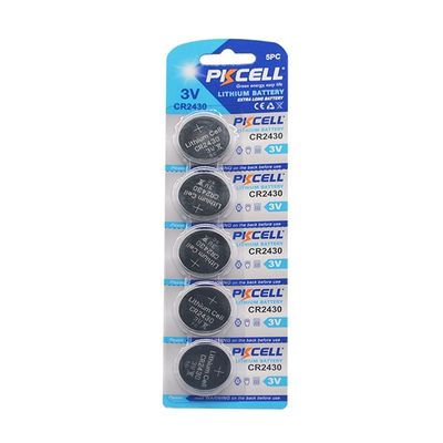 Батарейка літієва PKCELL CR2430, 5 шт в блістері (упак.100 штук) ціна за бліст. Q30 PC/CR2430 фото