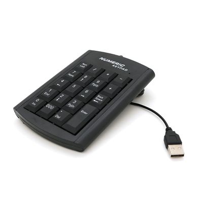 Цифрова клавіатура USB для ноутбука, довжина кабеля 130см (126х93х20 мм) Black, 19к, Blister-box 20676 фото