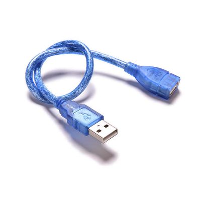 Удлинитель USB 2.0 AM/AF, 0.3m, прозрачный синий Q500 YT-AM/AF-0,3TBL фото