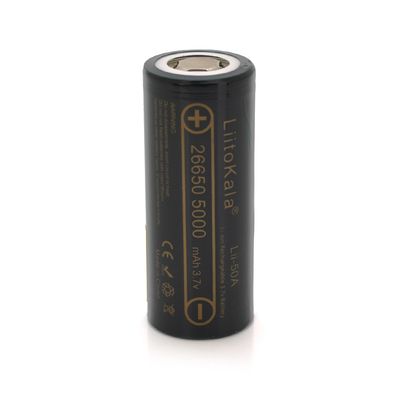 Аккумулятор 26650 Li-Ion LiitoKala Lii-50A, 5000mah (5100-5500mah), 25A, 3.7V (2.5-4.2V), Black, 2 шт в упаковке, цена за 1 шт Lii-50A фото