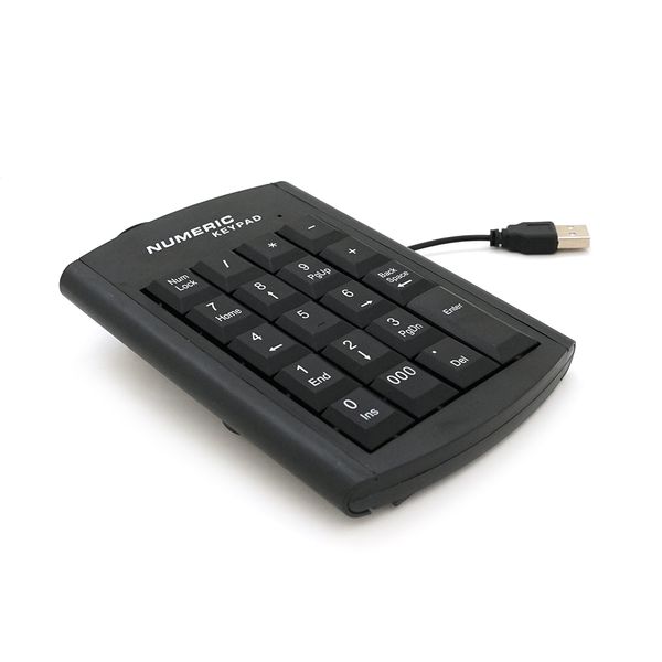 Цифрова клавіатура USB для ноутбука, довжина кабеля 130см (126х93х20 мм) Black, 19к, Blister-box 20676 фото