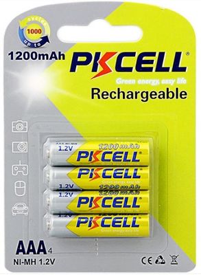 Акумулятор PKCELL 1.2V AAA 1200mAh NiMH Rechargeable Battery, 4 штуки в блістері ціна за блістер, Q12 PC/AAA1200-4B фото