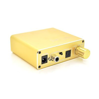 Активний конвертер VEGGIEG F102 з цифрового (SPDIF) в аналоговий (RCA) аудіо сигнал, регулювання звуку, Gold F102 фото