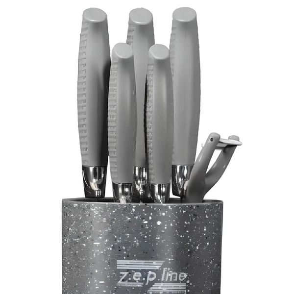 Профессиональный набор ножей Zepline ZP-046 набор кухонных ножей 7 предметов Серый Art-GREY046 фото