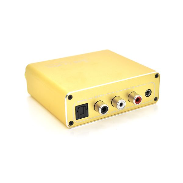 Активний конвертер VEGGIEG F102 з цифрового (SPDIF) в аналоговий (RCA) аудіо сигнал, регулювання звуку, Gold F102 фото