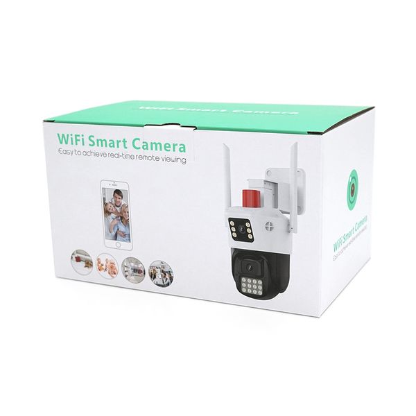 4+4Мп Wi-Fi/LAN відеокамера з двома об'єктивами вулична SD/картка PP-IPC34D4MP20 PTZ 2.8mm ICSee YT28320 фото