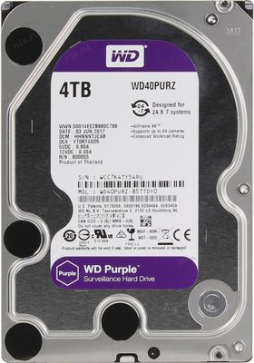 Жесткий диск Western Digital Purple 4TB 64MB 5400rpm WD43PURZ 6Gb/s WD43PURZ фото