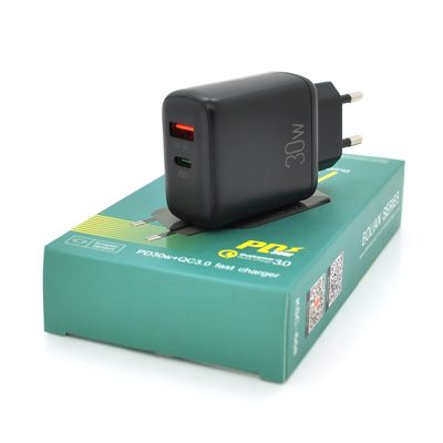 СЗУ AC100-240V iKAKU KSC-668 BOLIAN PD30W+QC3.0 Dual Port charger, Black, Box KSC-668-BOLIAN-B фото