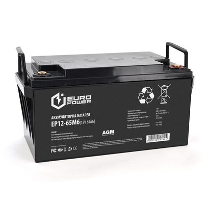 Аккумуляторная батарея EUROPOWER AGM EP12-65M6 12 V 65Ah ( 348 x 168 x 178) Black Q1 EP12-65M6 фото