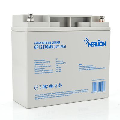 Аккумуляторная батарея MERLION AGM GP12170M5 12 V 17Ah ( 180 x 78 x 165 (168)) Q4/192 GP12170M5 фото