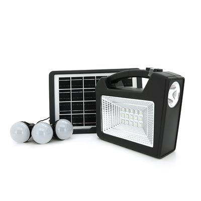 Переносной фонарь CL25+ Solar, 1+1 режим, 1+15Led, встроенный аккум-Powerbank 10000mAh, 3 лампочки 3W, USB выход, Black, Box CL25 фото
