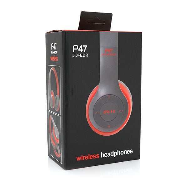 Бездротові навушники Bluetooth P47 Led, Red/Silver P47/RS фото