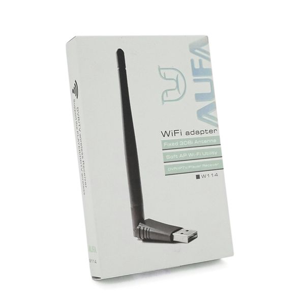 Бездротовий мережний адаптер Wi-Fi-USB AUFA W114, 802.11bgn, 150Mbps, 2.4GHz, WIN7/8/10/11/MAC/LINUX, Blister AUFA W114 фото