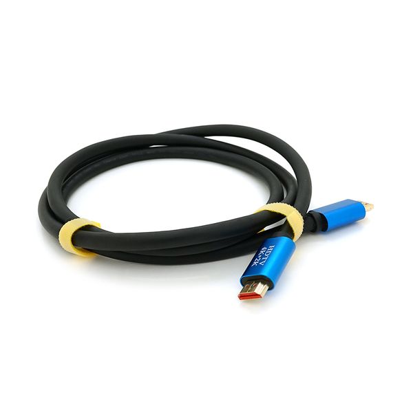 Кабель Merlion HDMI-HDMI 4Kx2K Ultra HD, 1.5m, v2,0, круглий Black, коннектор Blue, Blister-box, Q100 YT-HDMI(M)/(M)4KV2.0-1.5m фото