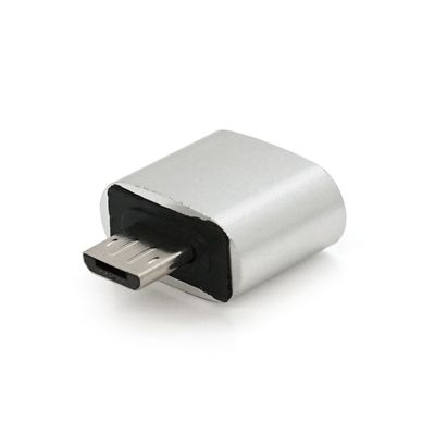 Перехідник USB2.0(AF) OTG => microUSB(M), Silver, Пакет YT-AF/M фото