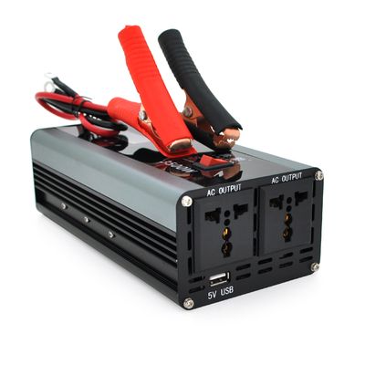 Інвертор напруги AEV3500W, 12/220V з апроксимованою синусоїдою, 2 універсальні розетки, 1*USB (DC:5V/2.4A), крокодили, BOX AEV3500W фото
