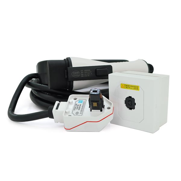 Зарядное устройство для электромобиля DC: 220V/32A, длина кабеля 5m, IP67, LED-индикация, с переключателем, разъем GB/T Tough-32A5mLedSW фото