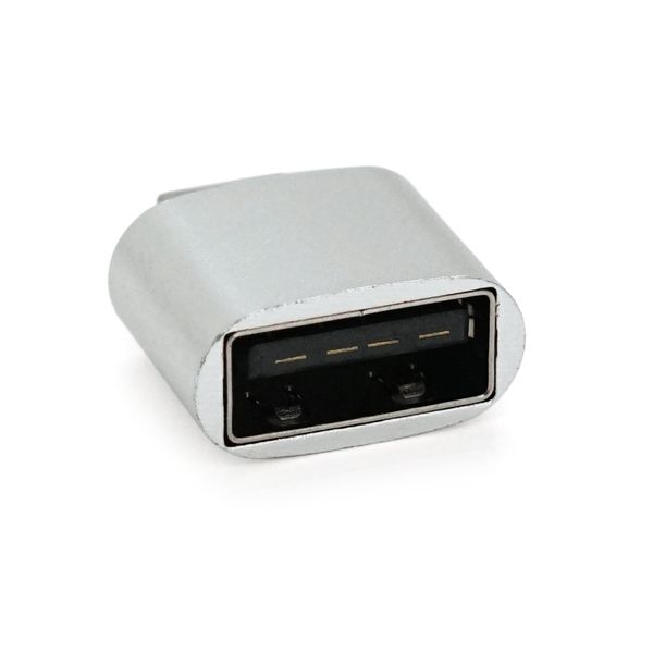 Перехідник USB2.0(AF) OTG => microUSB(M), Silver, Пакет YT-AF/M фото