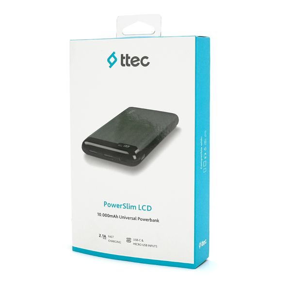 PowerbankTtec 10000mAh, Output: 2*USB + Type-C, 20W, Black, Q30 2BB183S фото