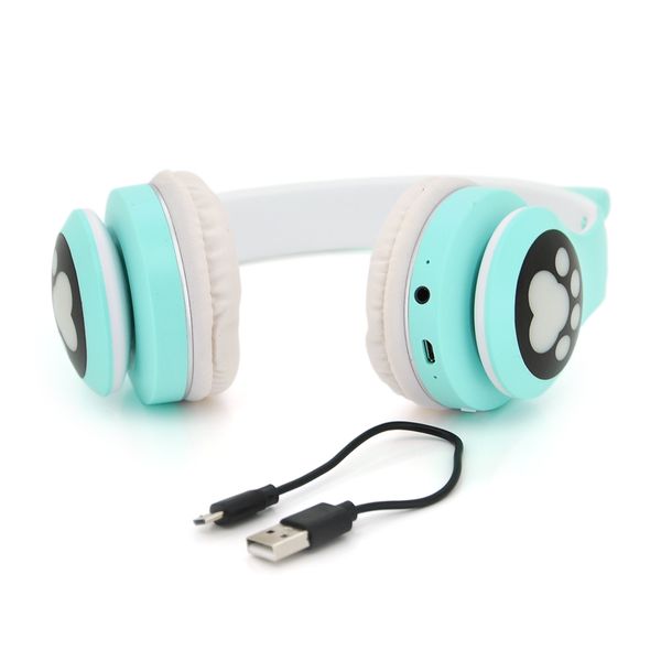 Бездротові навушники Bluetooth Cat Ear VZV-23M Led, Green VZV-23MG фото