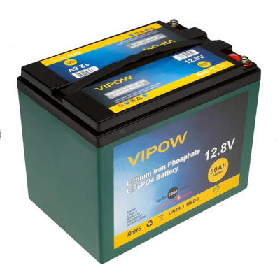 Аккумуляторная батарея Vipow LiFePO4 12,8V 50Ah со встроенной ВМS платой 40A, (229*138*208) Q1 LiFePO4128-50/40 фото