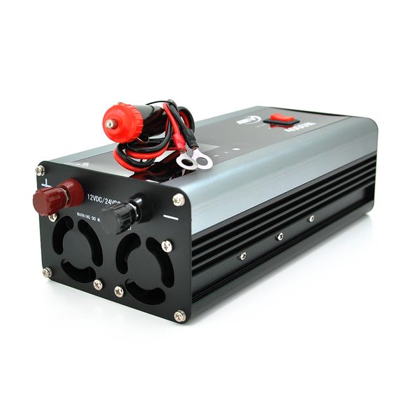 Інвертор напруги AEV4000W, 12/220V з апроксимованою синусоїдою, 2 універсальні розетки, 1*USB (DC:5V/2.4A), крокодили + прикурювач, Q20 AEV4000W фото