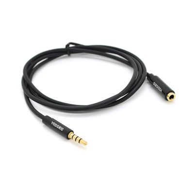 Подовжувач VEGGIEG AFB-1 Audio DC3.5 тато-мама 1.0м, GOLD Stereo Jack, (круглий) Black cable, Пакет Q500 YT-AUXCCA(M)/(F)-AFB-1 фото