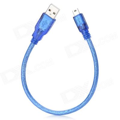 Кабель USB 2.0 RITAR (AM/Mini 5 pin) 0,3м, синий прозрачный YT-C/AM-0.3MnBl фото