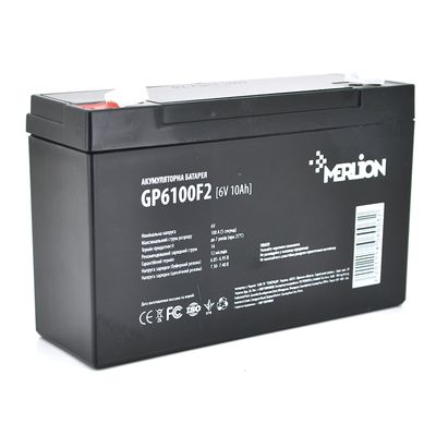 Аккумуляторная батарея MERLION AGM GP6100F2 6 V 10Ah ( 150 x 50 x 95 (100) ) Q10/540 GP6100F2 фото