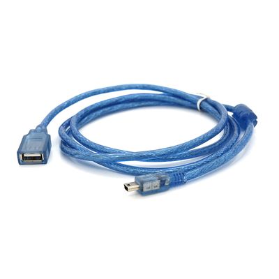 Кабель USB 2.0 AF/Mini-B OTG, 1.5m, прозрачный синий YT-C/AF-1.5MnBl фото