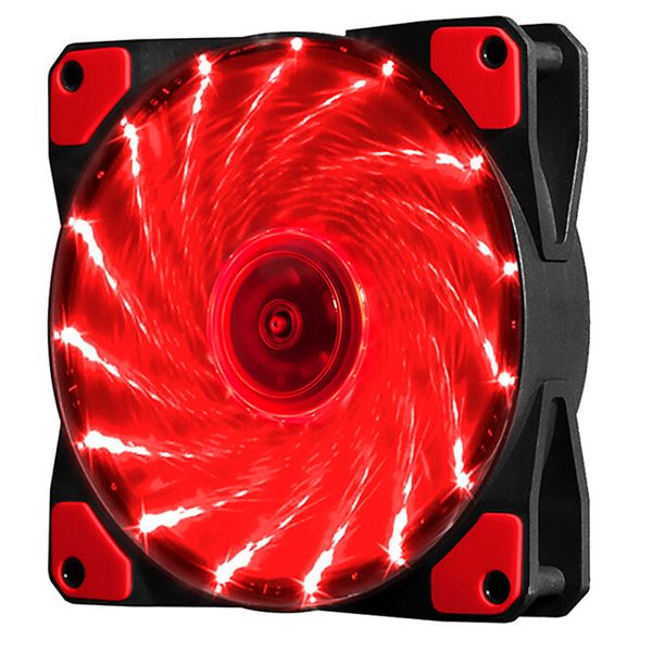 Кулер корпусний 12025 DC sleeve fan 3pin + 2pin - 120 * 120 * 25мм, 12V, 1100об / хв, 15LED, Red SRHX-15LED-Red фото