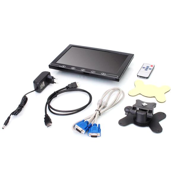 Автомобильный ЖК-монитор 10.1", AV + VGA +HDMI +RCA разъемы, 1024*600ips, 12-24V, BOX CAR1010AHVB фото