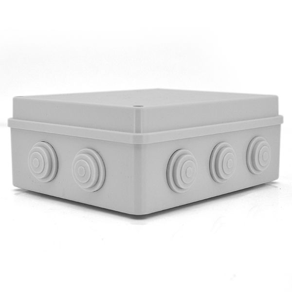 Коробка розподільна зовнішня YOSO 200x155x80 IP65 колір білий, 10 отворів, соски в комплекті, BOX, Q60 14106 фото